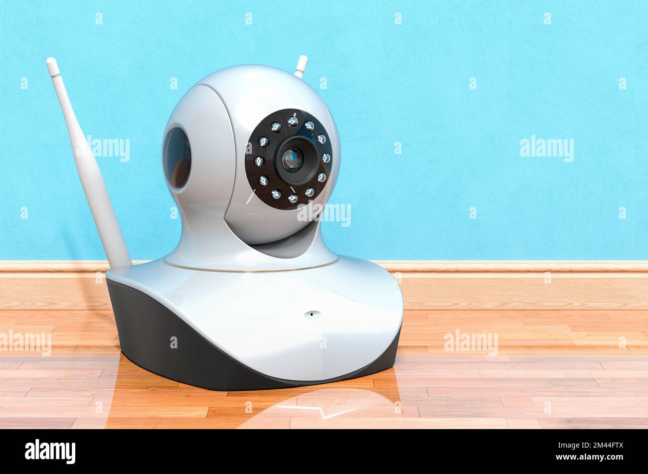 IP-Kamera in Wandnähe, 3D-Rendering Stockfoto