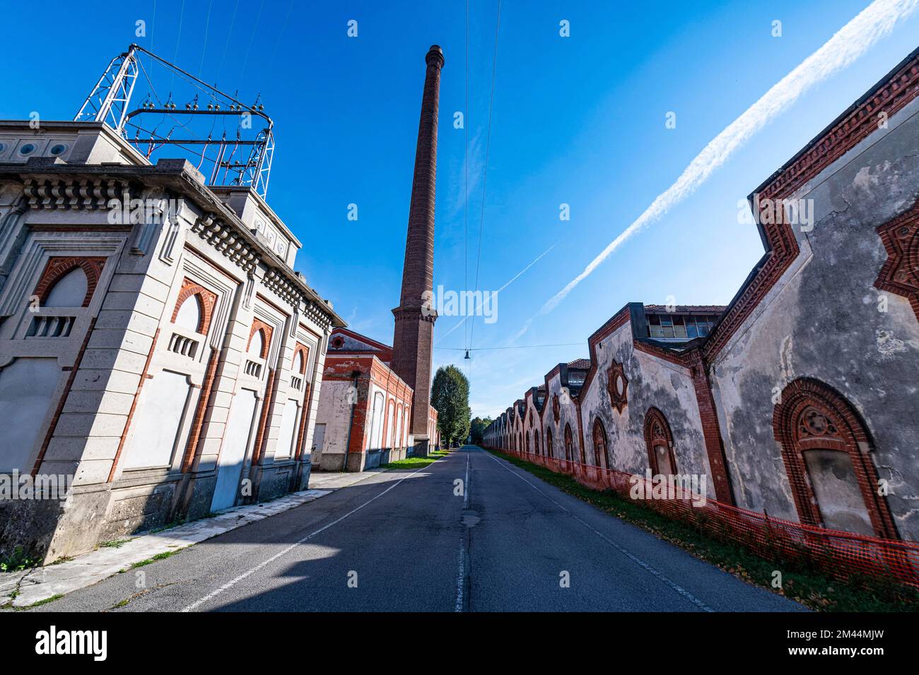 Alte Baumwollfabrik UNESCO-Weltkulturerbe „Firmenstadt“. Crespi dÂ Adda, Italien Stockfoto