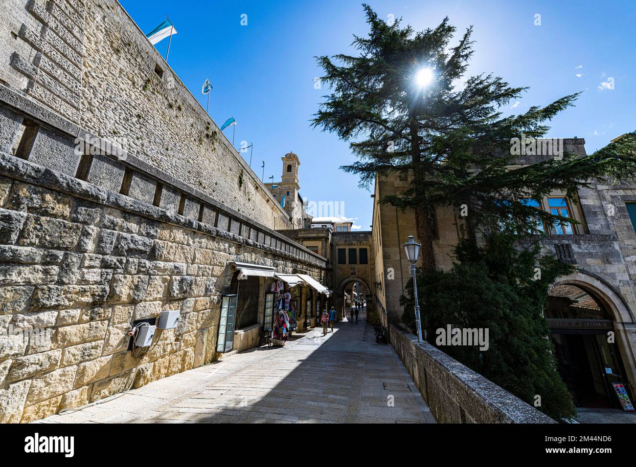 Historisches Zentrum, UNESCO-Weltkulturerbe San Marino, Italien Stockfoto