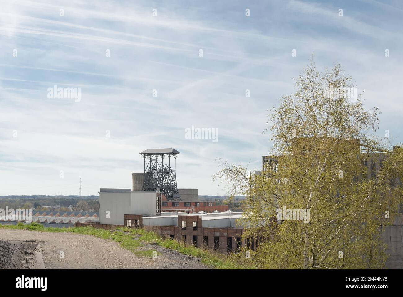 Beringen. Limburg - Belgien 11-04-2022. Kohlebergwerke und die Umgebung der Stadt Beringen. Draufsicht, horizontal Stockfoto