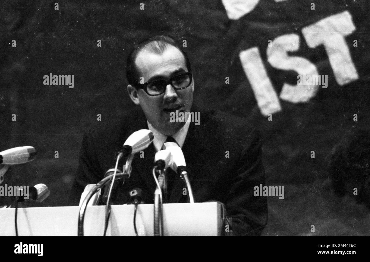 Der 1968. Internationale Vietnamkongress und die anschließende Demonstration durch Studenten der Technischen Universität Berlin und aus 44 Ländern waren Stockfoto