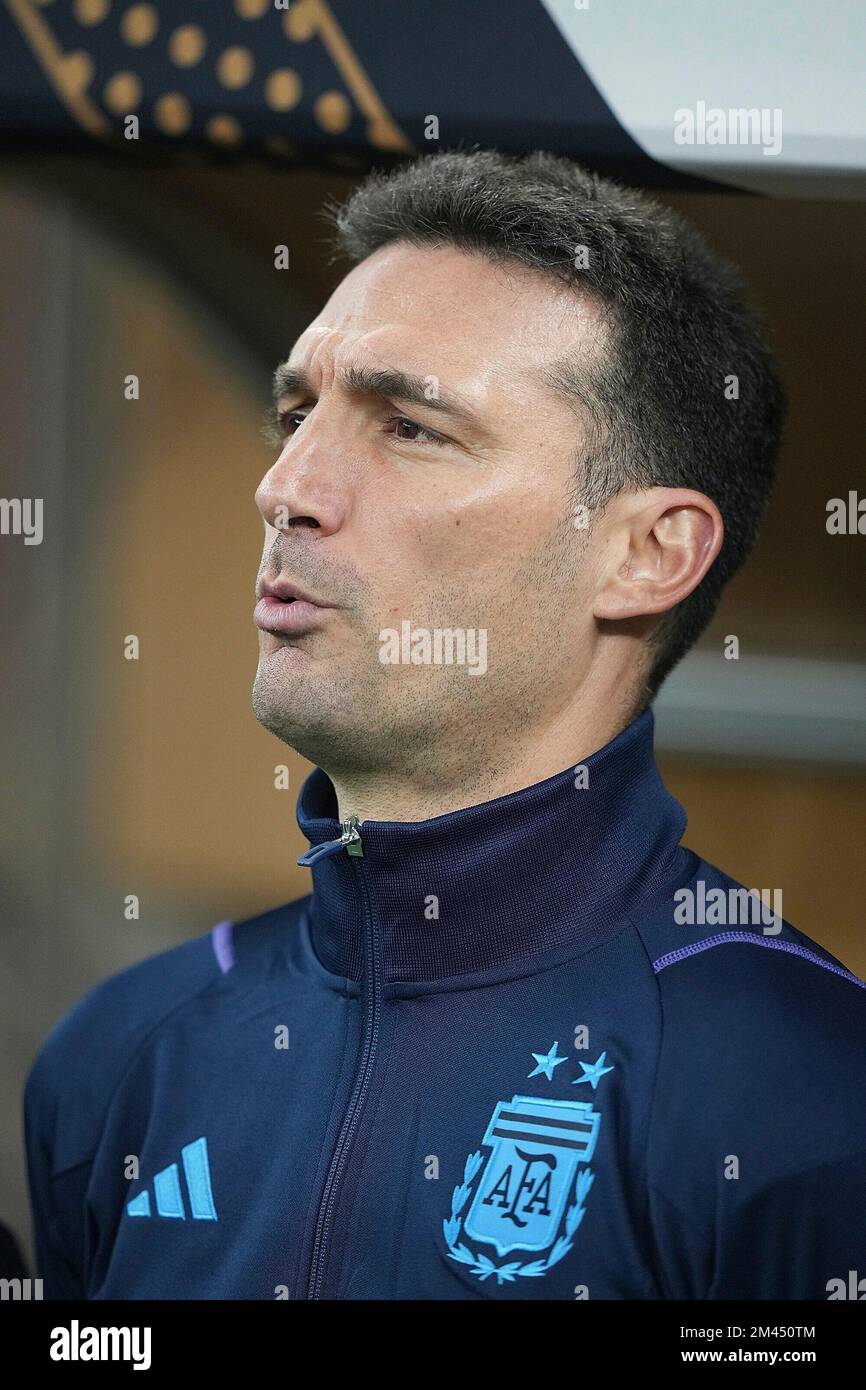 18. Dezember 2022, Lusail Iconic Stadium, Doha, QAT, FIFA-Weltmeisterschaft 2022, Finale, Argentinien gegen Frankreich, in dem Bild Argentiniens Trainer Lionel Scaloni Stockfoto