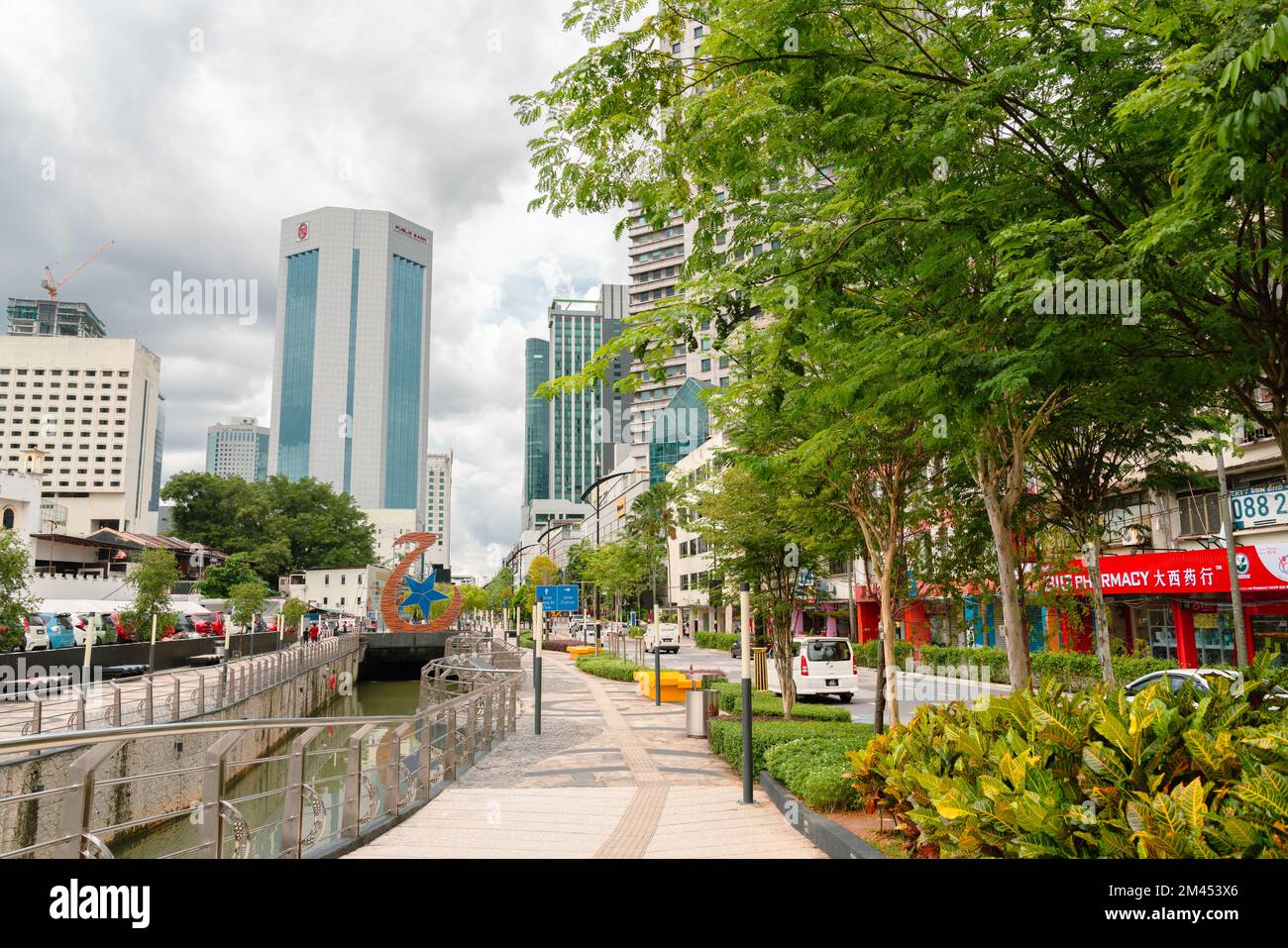 Johor Bahru, Malaysia - 25. Oktober 2022 : Jalan Wong Ah Fook Central Street Stockfoto