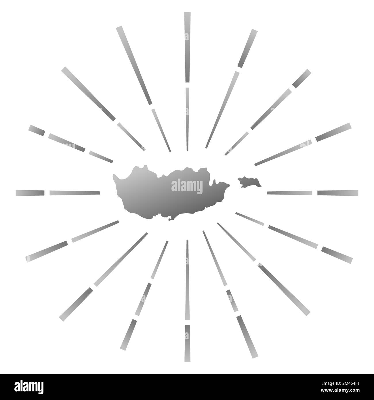 Zypernabstufende Sonnenbrille. Landkarte mit farbenfrohen Sternenstrahlen. Zypern Illustration in Digital, Technologie, Internet, Netzwerk Stil. Stock Vektor
