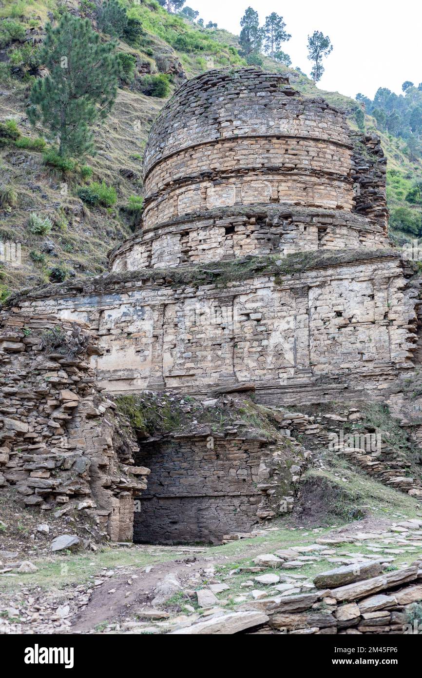 Die archäologische Stätte Tokar-dara Stupa im swat-Tal Stockfoto