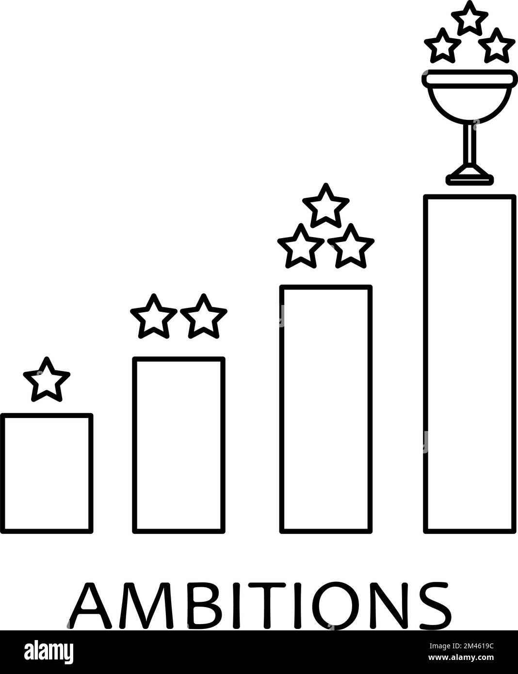 Liniensymbol für Ambition Steps. Karrieremotivitäts-Arrow-Konzeptdarstellung Stock Vektor