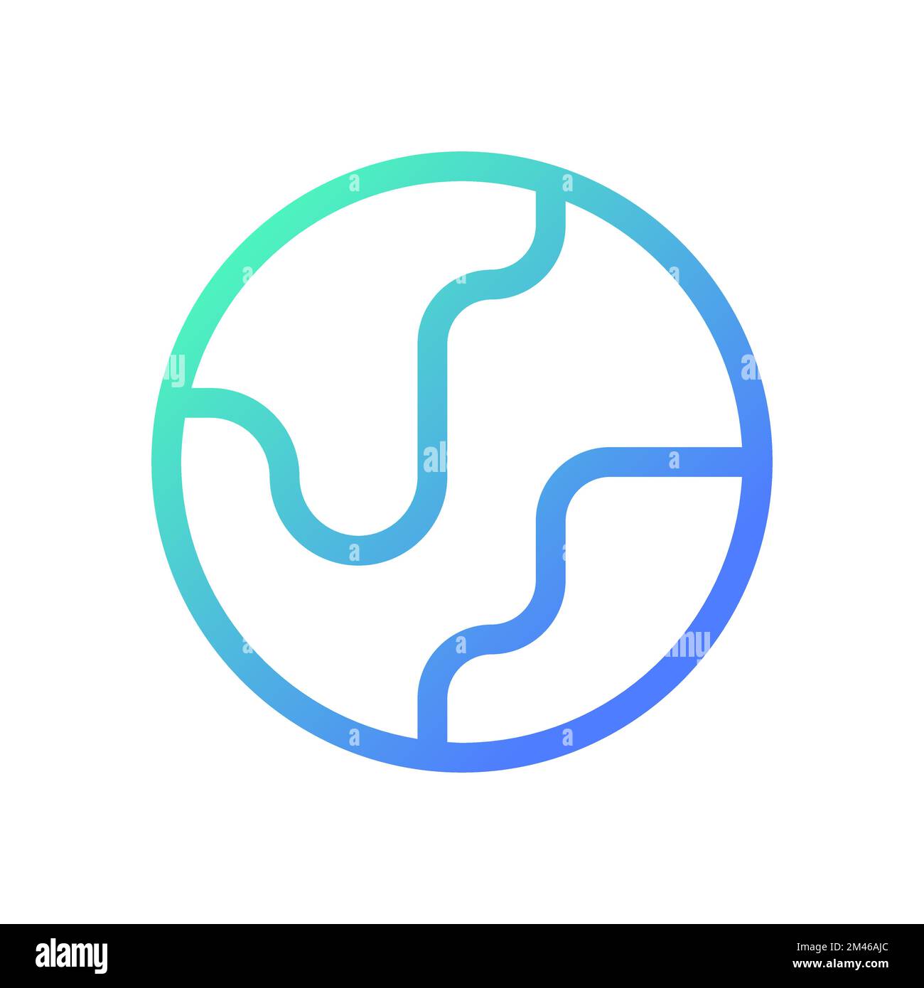 Erde Planet Pixel Perfect Gradient lineares ui-Symbol Stock Vektor