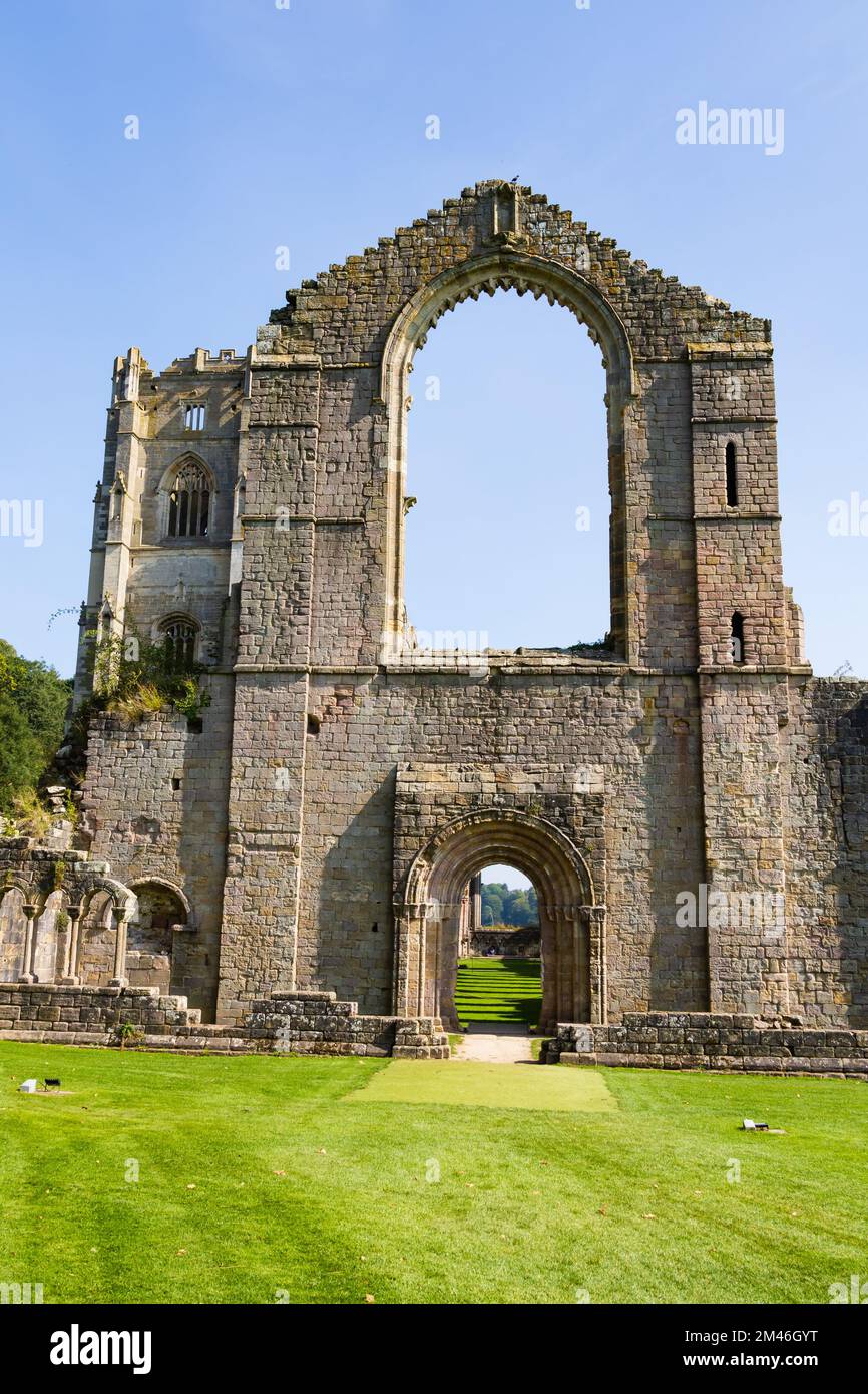 Ruinen der Rievaulx Abbey-Kirche. North Yorkshire, England Stockfoto