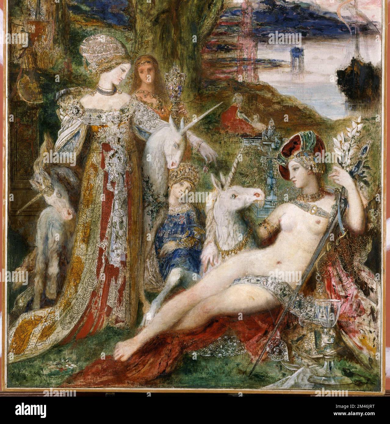 Vintage Art von Gustave Moreau Gemälde Stockfoto