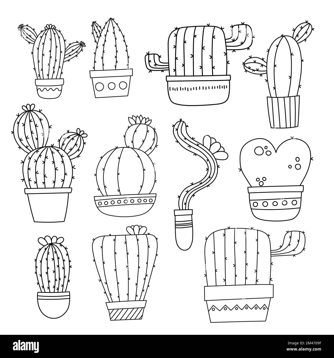 Kaktusvektordarstellungen. Süße Kakteen Stock Vektor
