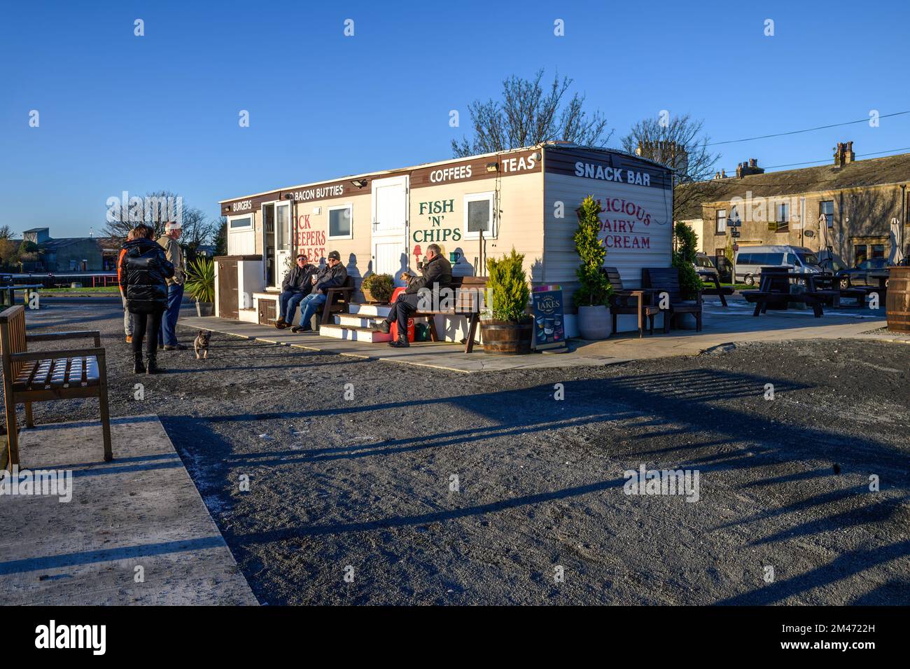 Die Lockkeepers ruhen am Glasson Dock in der Nähe von Lancaster Stockfoto