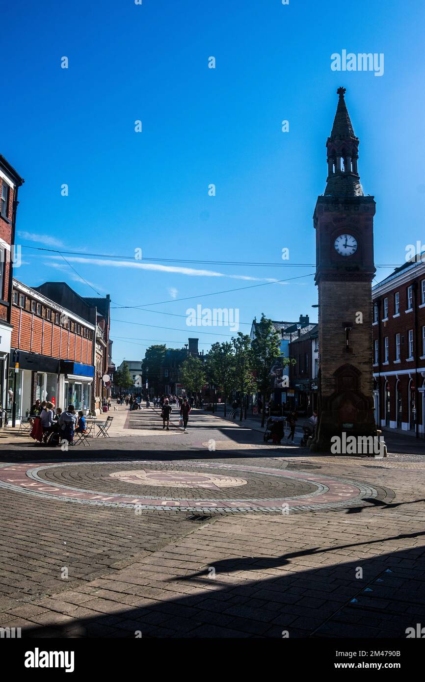 Ormskirk ist eine historische Marktstadt im Herzen von West-Lancashire. Stockfoto