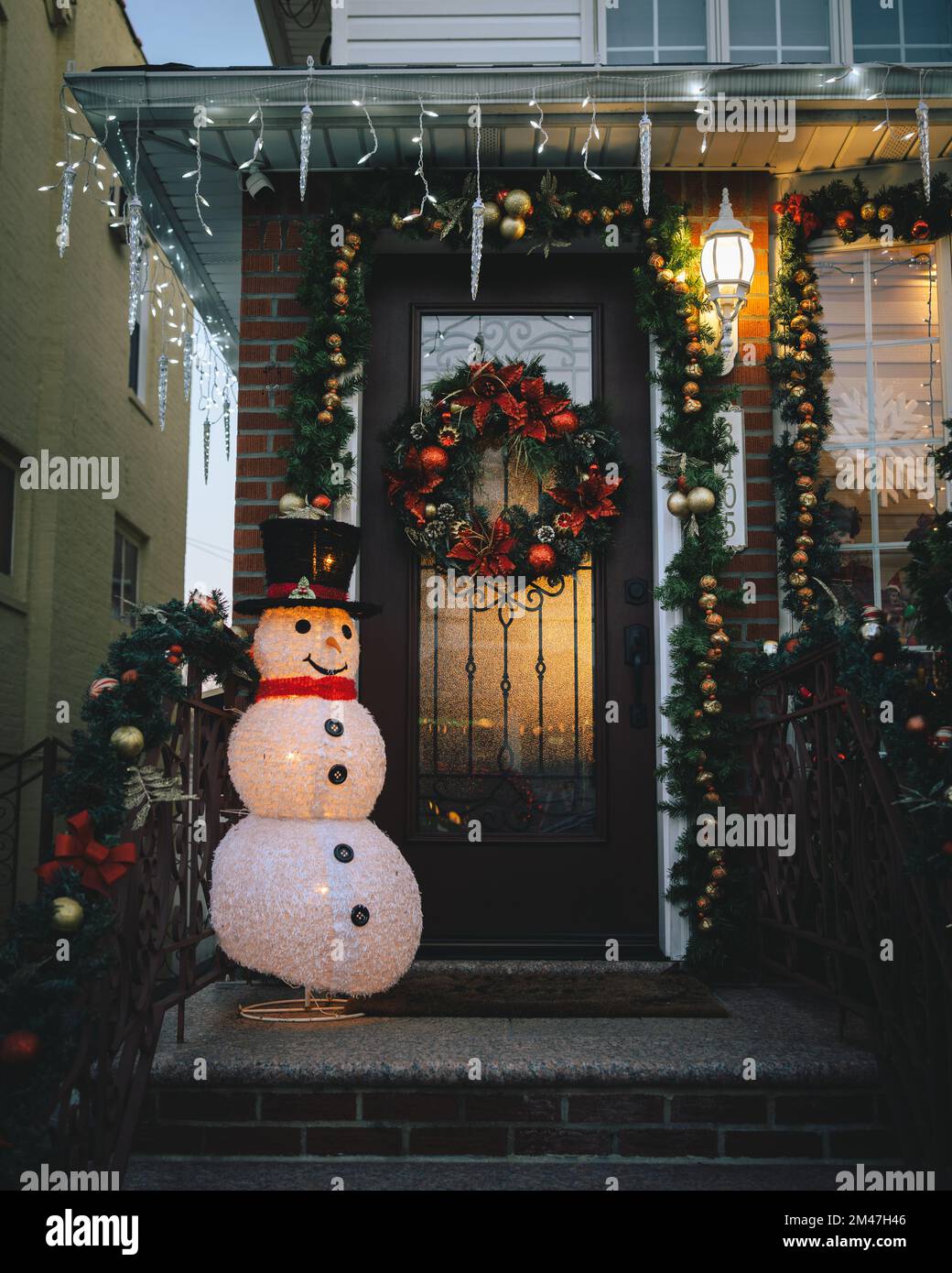 Dyker Heights Weihnachtsbeleuchtung, Brooklyn, New York Stockfoto