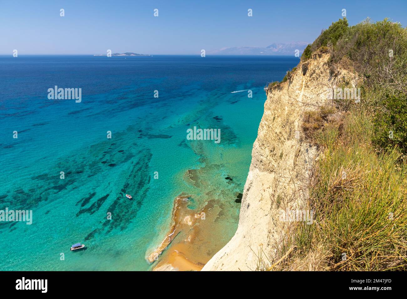 Klippen von Kap Drastis, Korfu, Griechenland Stockfoto