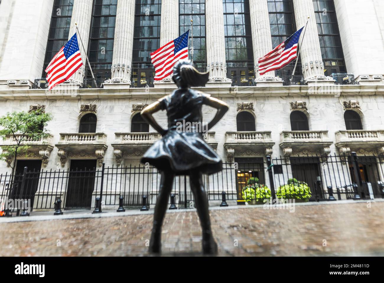 New York Manhattan, 02,10 - 10.10.22: Die amerikanische Börse, Wall Street oder ganz offiziell New York Stock Exchange (NYSE). Foto: pressefoto Mika Stockfoto