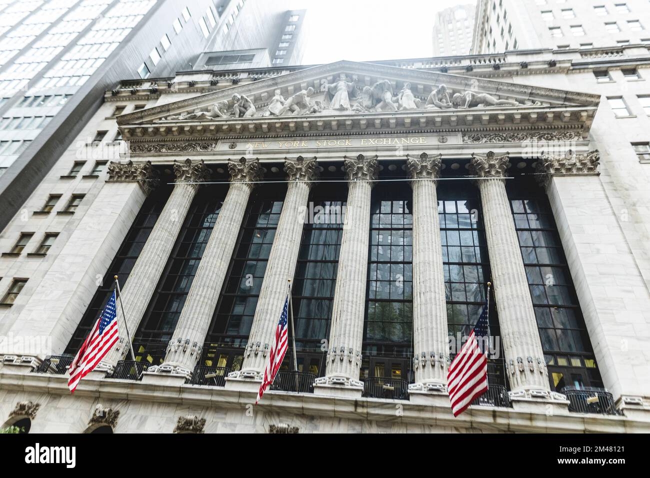 New York Manhattan, 02,10 - 10.10.22: Die amerikanische Börse, Wall Street oder ganz offiziell New York Stock Exchange (NYSE). Foto: pressefoto Mika Stockfoto