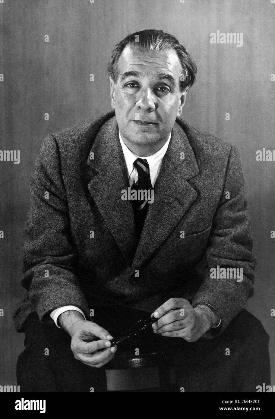 Porträt des argentinischen Schriftstellers Jose Luis Borges (1899-1986) 1951 Stockfoto