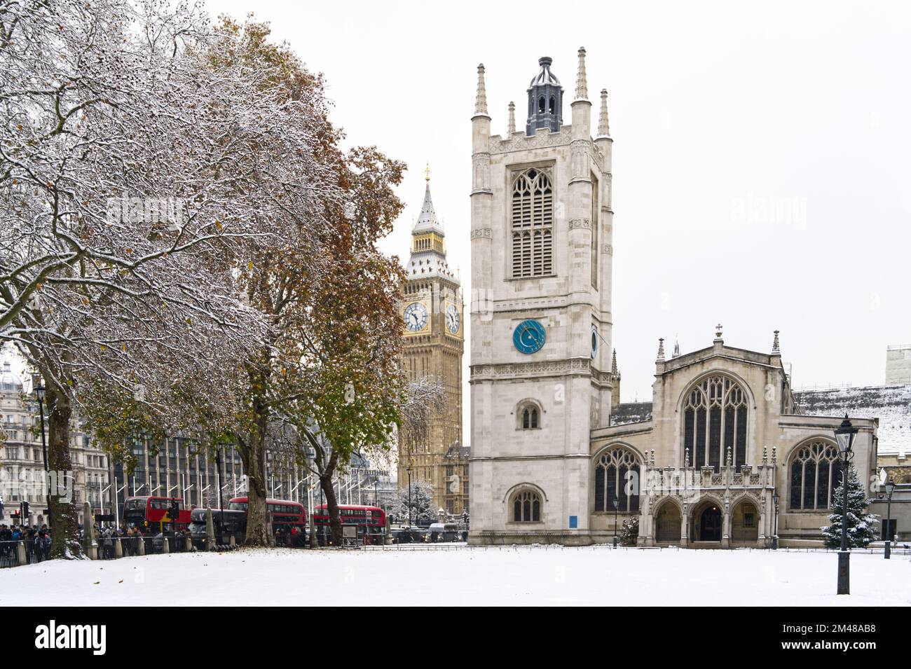Westminster Abbey im Winter die Collegiate Church of Saint Peter in Westminster London, Europa Stockfoto