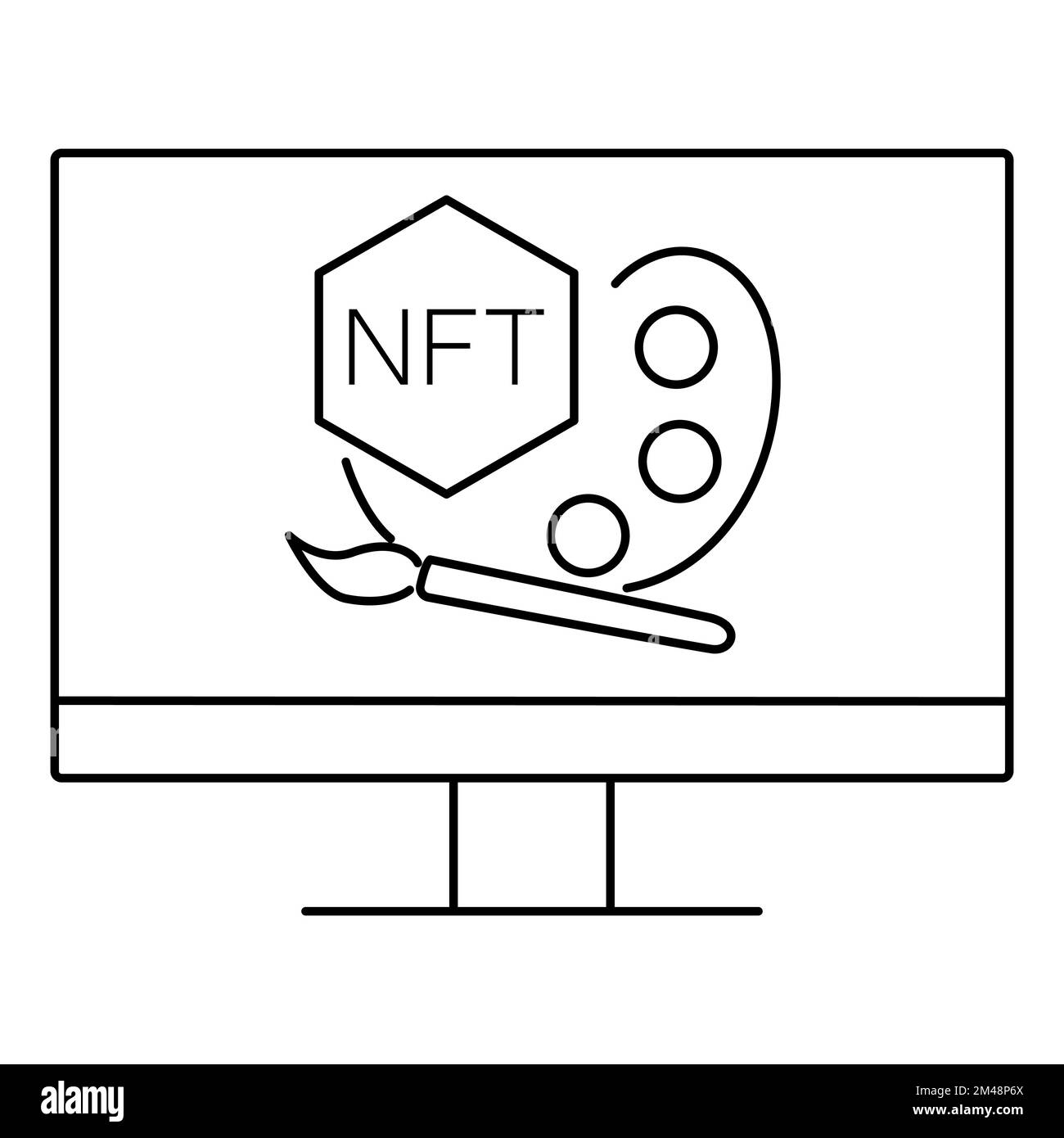 NFT - nicht fungible Token Symbol Vector Logo Design Konzept Stock Vektor