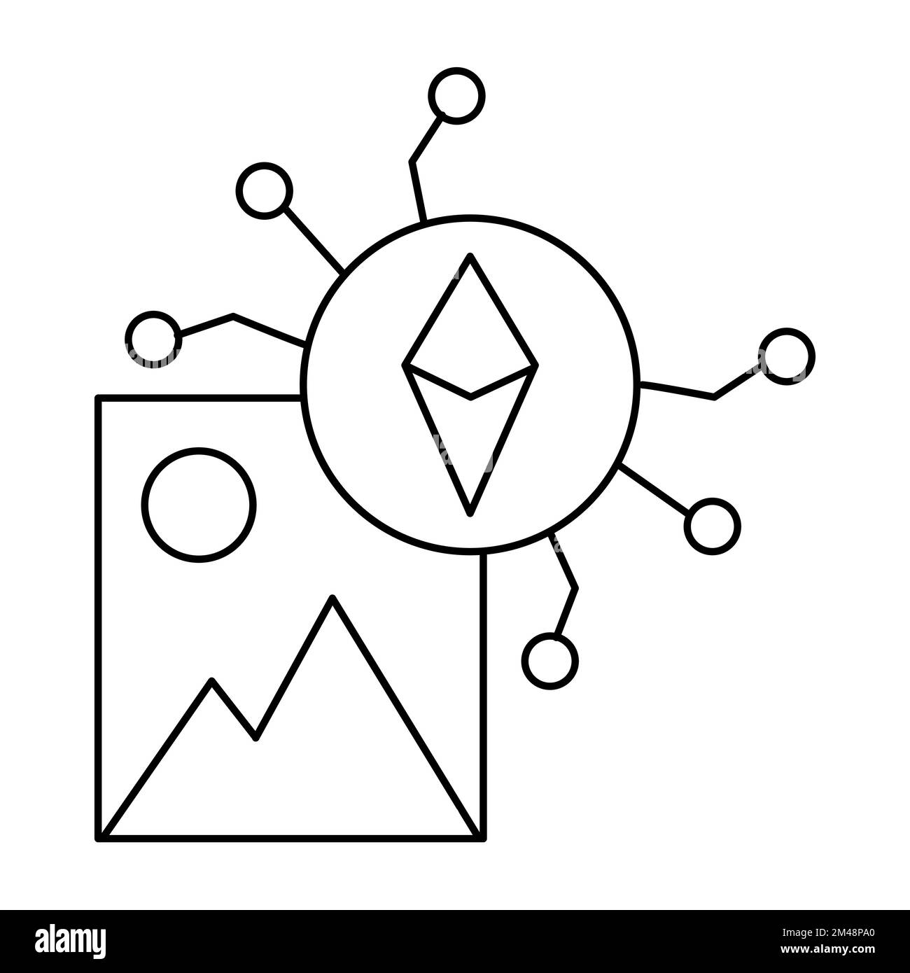 Symbol der NFT-Technologielinie. Krypto- oder Logo-Symbol-Vektordarstellung Stock Vektor