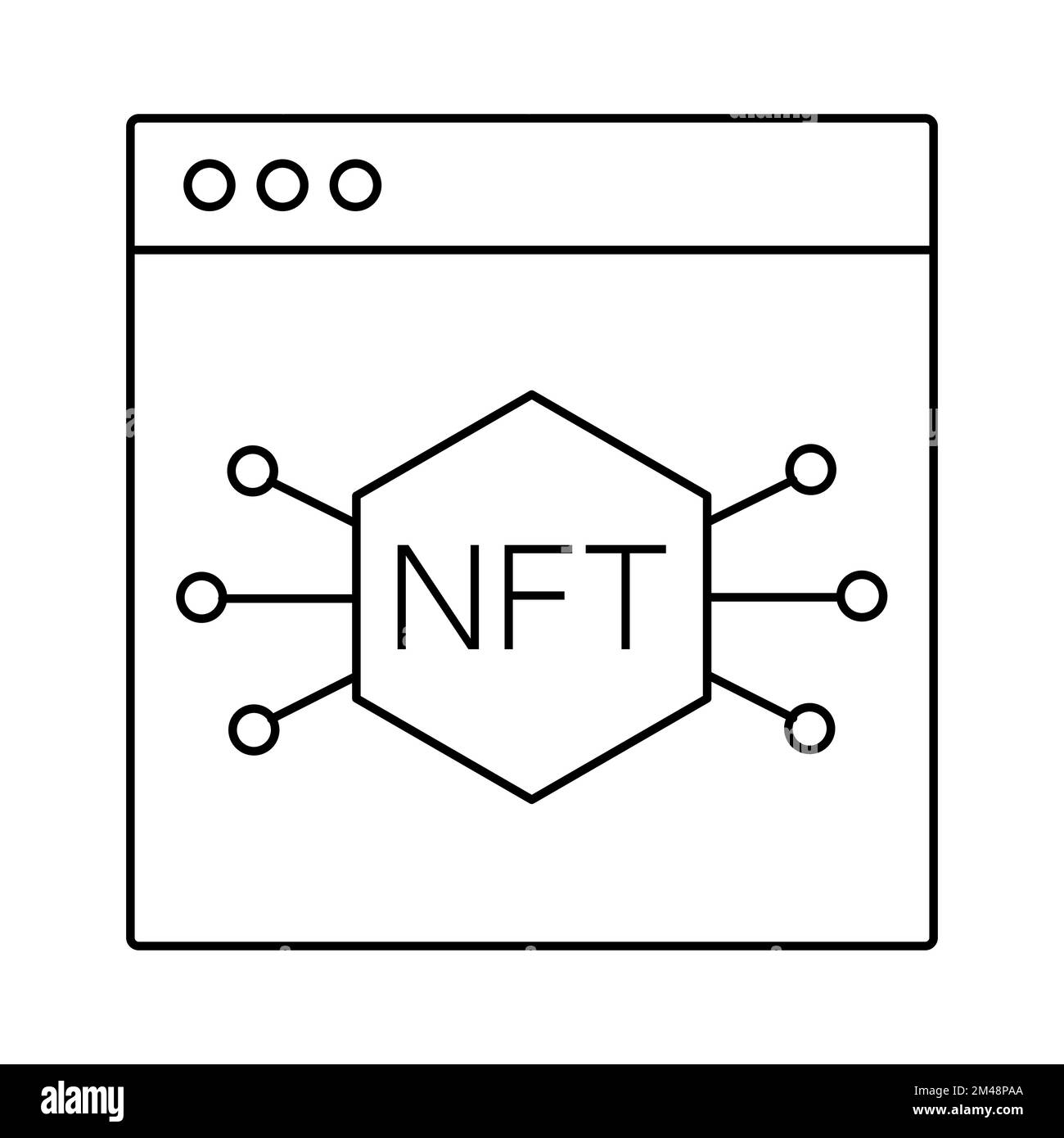 Symbol der NFT-Technologielinie. Krypto- oder Logo-Symbol-Vektordarstellung Stock Vektor