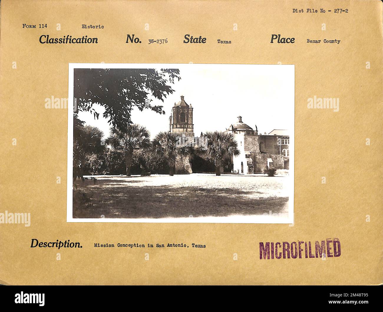 Mission Conception in San Antonio, Texas. Bundesstaat: Texas Place: Bexar County. Stockfoto