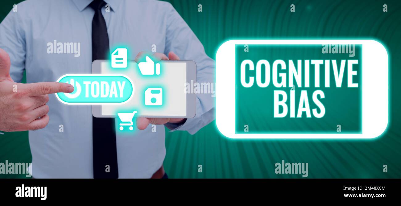 Konzeptionelle Bildunterschrift kognitive Vorurteile. Betriebsbegriffliche psychologische Behandlung psychischer Störungen Stockfoto