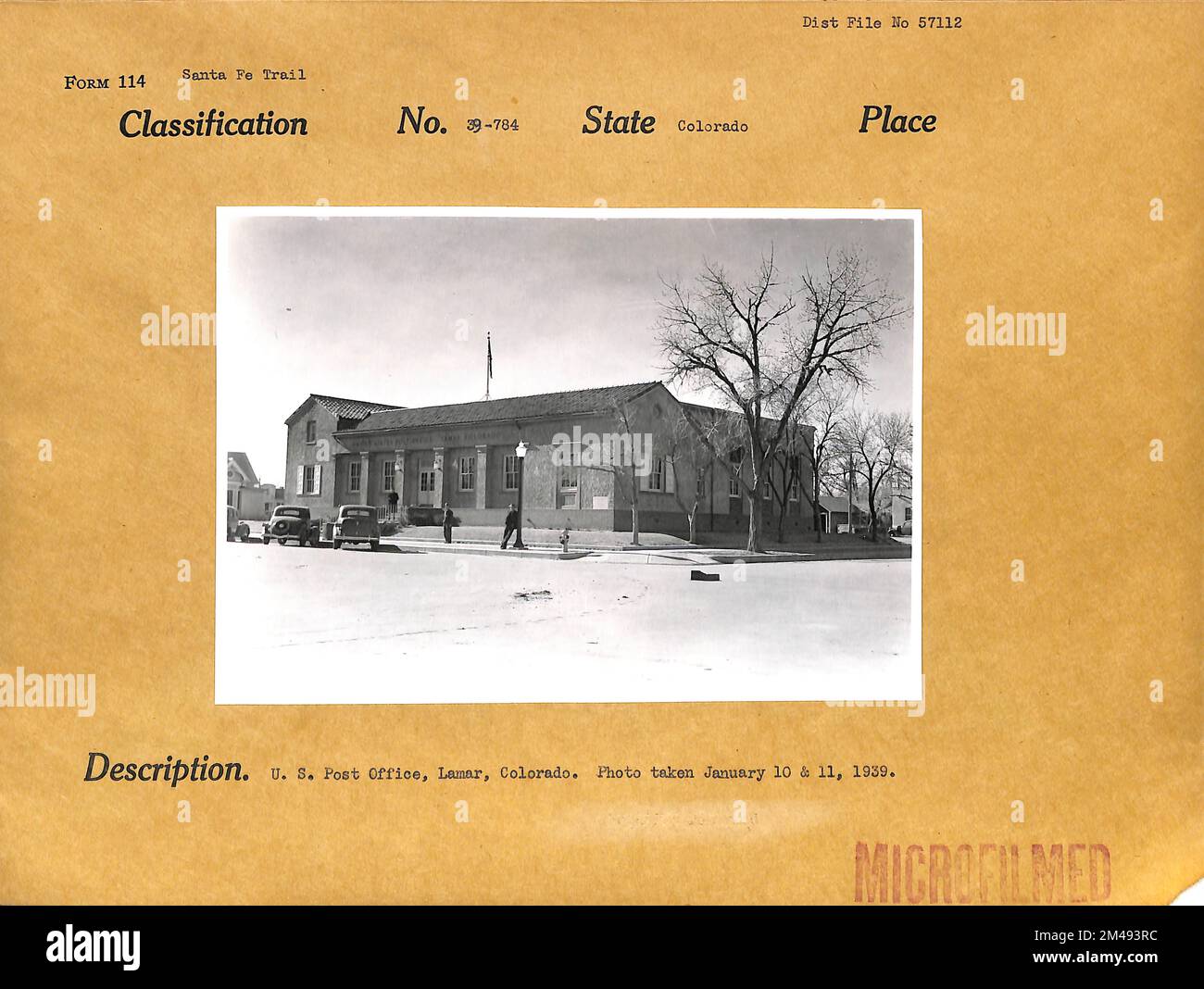 USA Postamt, Lamar, Colorado. Originalunterschrift: USA Postamt, Lamar, Colorado. Foto aufgenommen am 10. Und 11. Januar 1939. Bundesstaat Colorado. Stockfoto