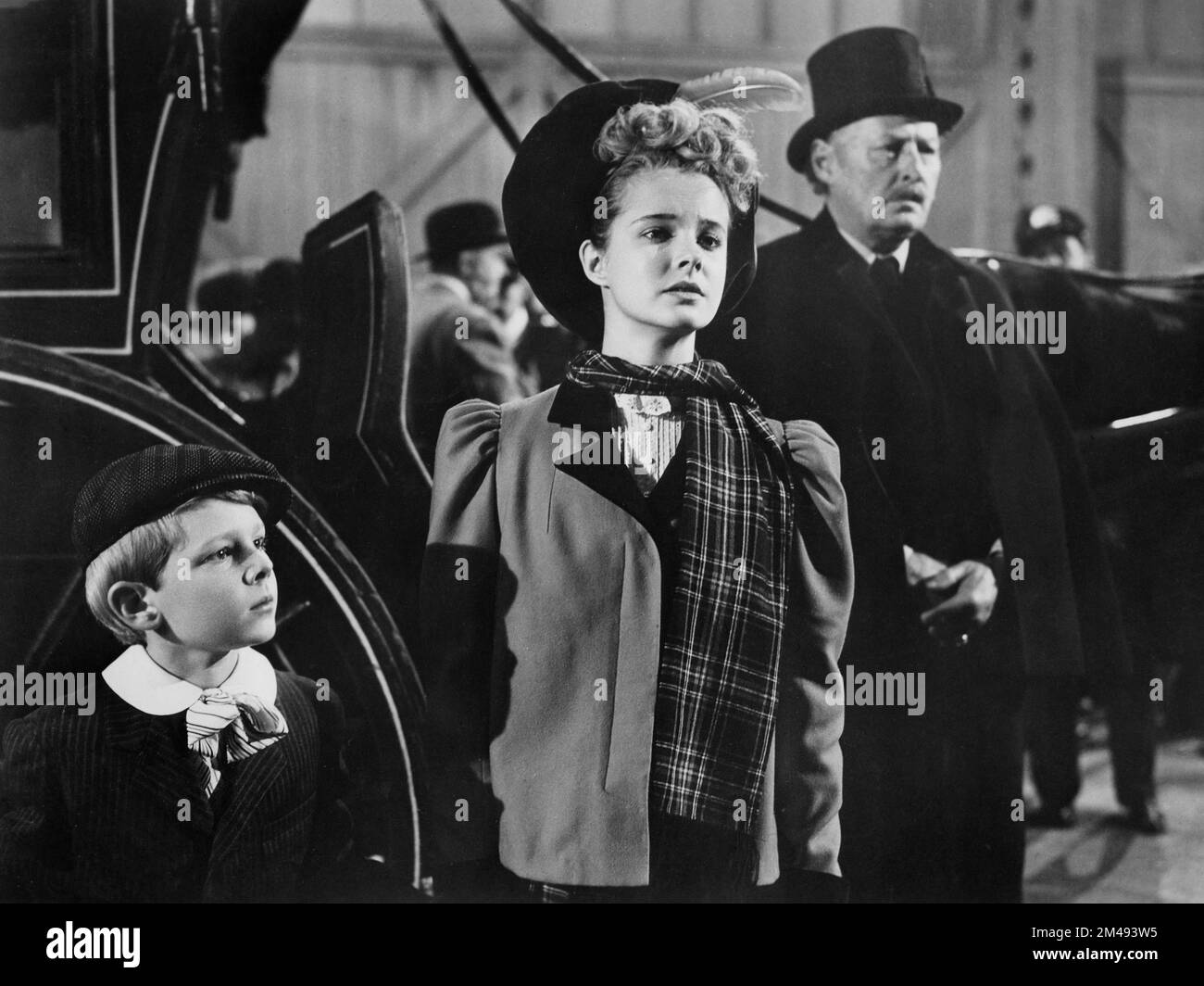 David Stollery (links), Mona Freeman (Mitte), am Set des Films, „Darling, How Could You!“, Paramount Pictures, 1951 Stockfoto