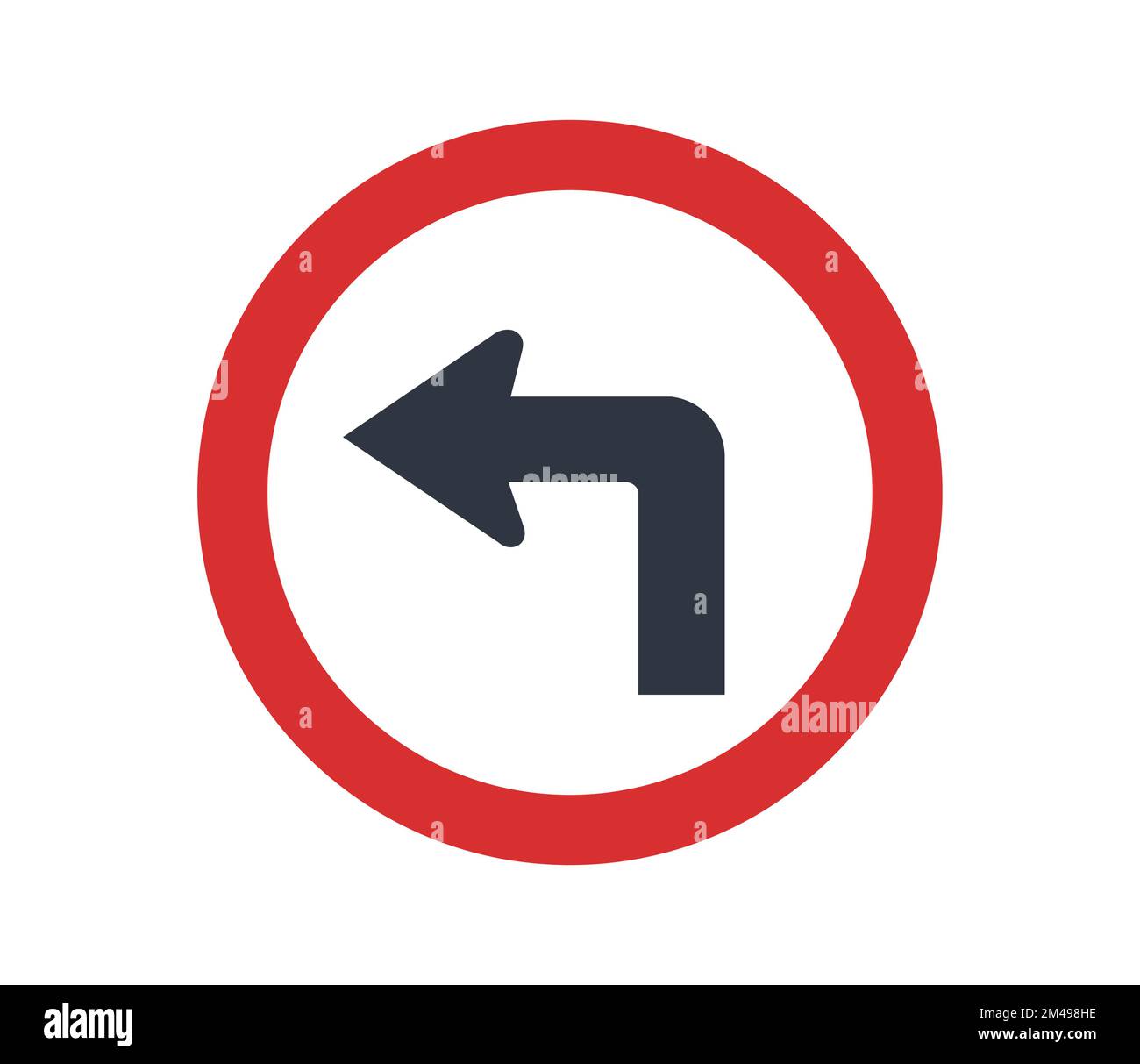 Scharfes Hinweisschild nach links. Flaches Design. Stock Vektor