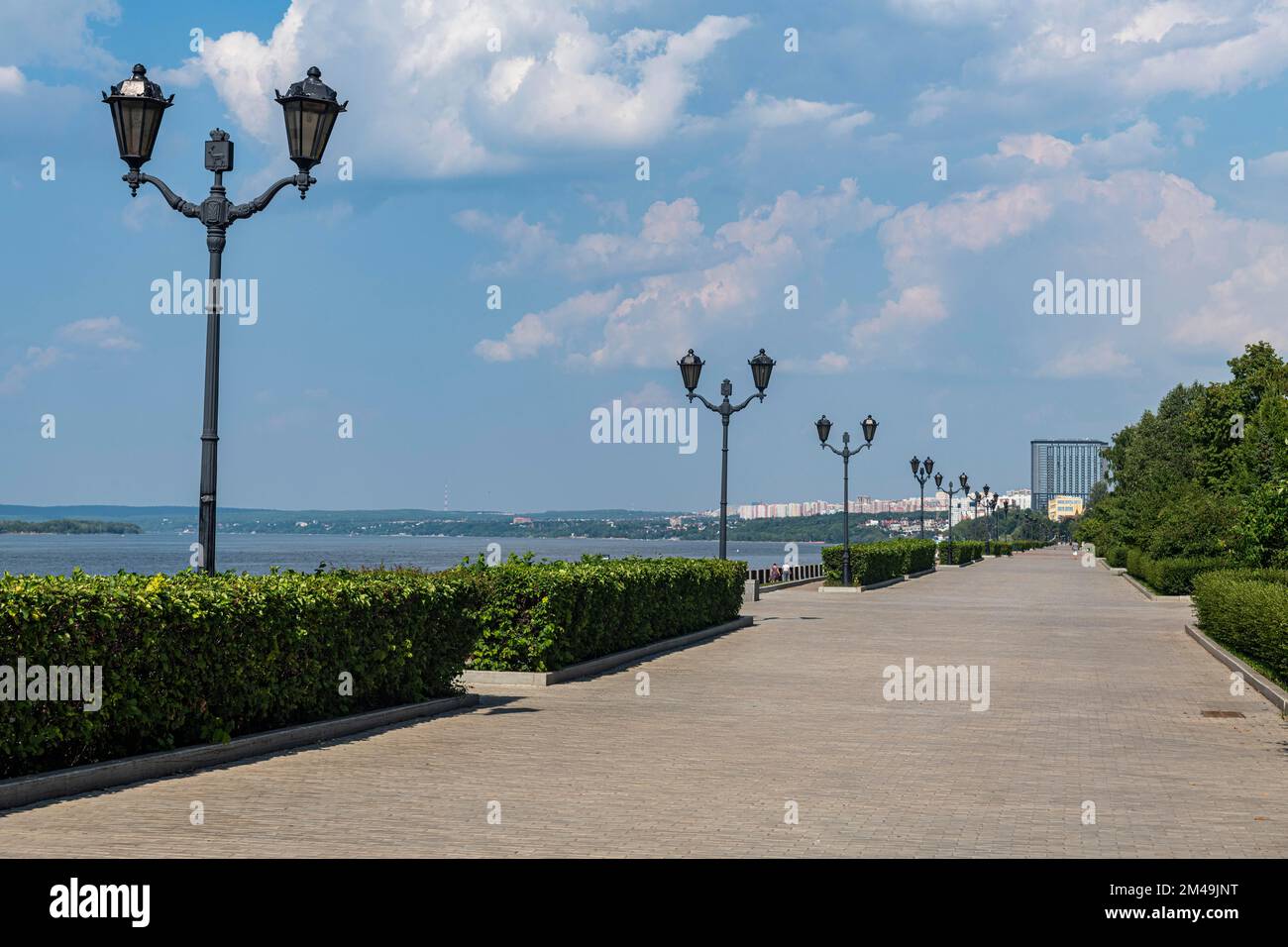 Flussufer der Wolga, Samara, Russland Stockfoto