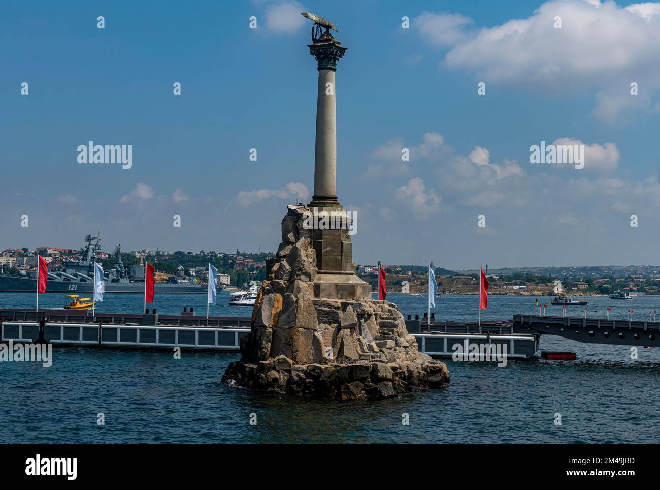Denkmal für die versunkenen Schiffe in Sewastopol, Sewastopol, Krim, Russland Stockfoto