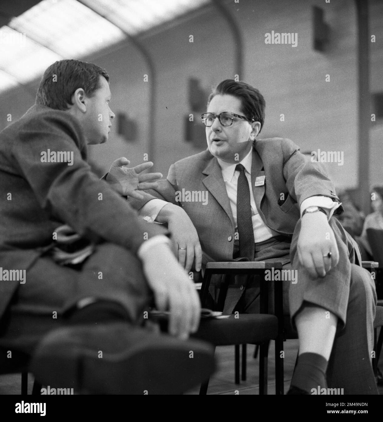 Der SPD-Parteikongress vom 1. 5. 6. 1966 in der Dortmund Westfalenhalle. Hans-Jochen Vogel r, Deutschland Stockfoto