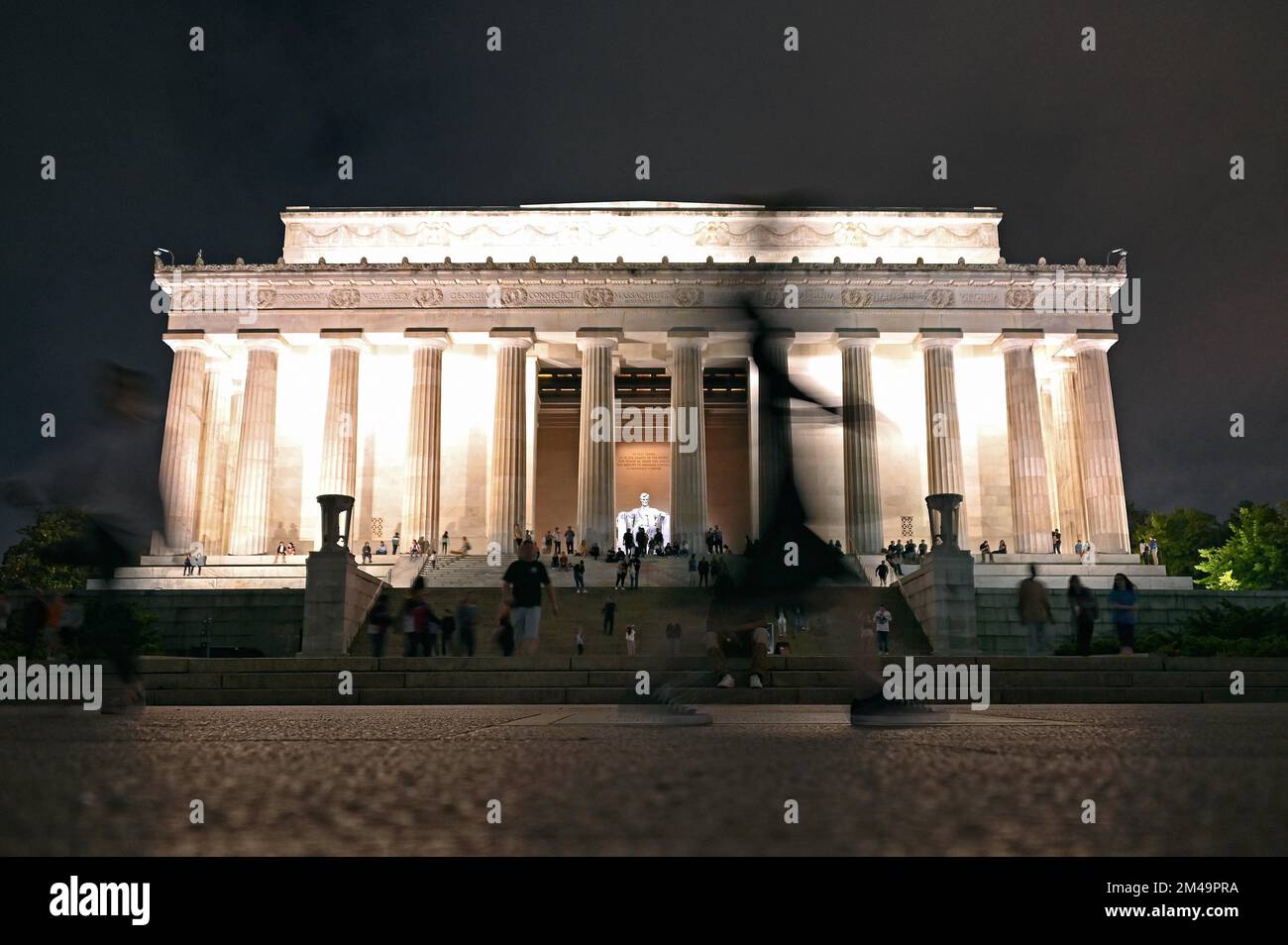 Lincoln Memorial an der National Mall at Night, Washington DC, Vereinigte Staaten von Amerika Stockfoto