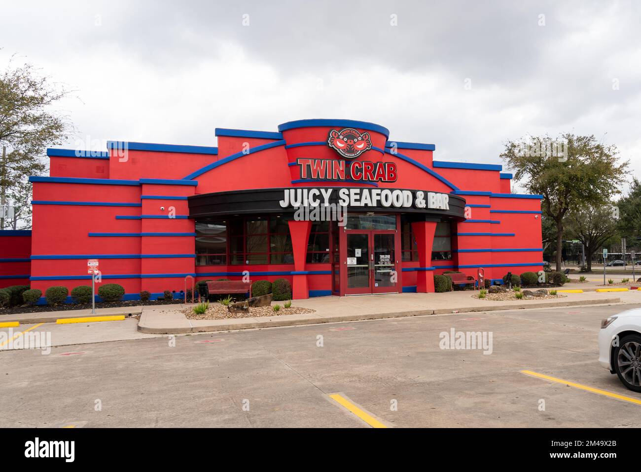 Twin Crab Juicy Seafood and Bar Restaurant in Houston, FL, USA. Stockfoto