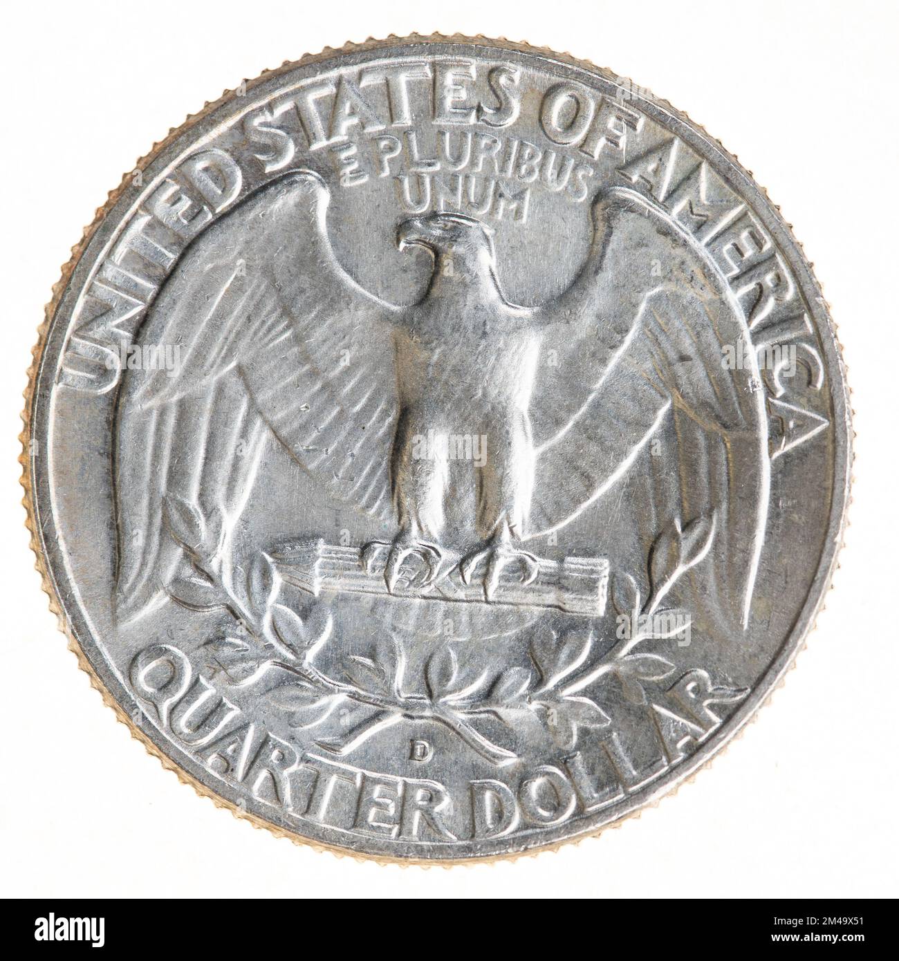1964 Silver USD George Washington Quarter - Rückseite Stockfoto