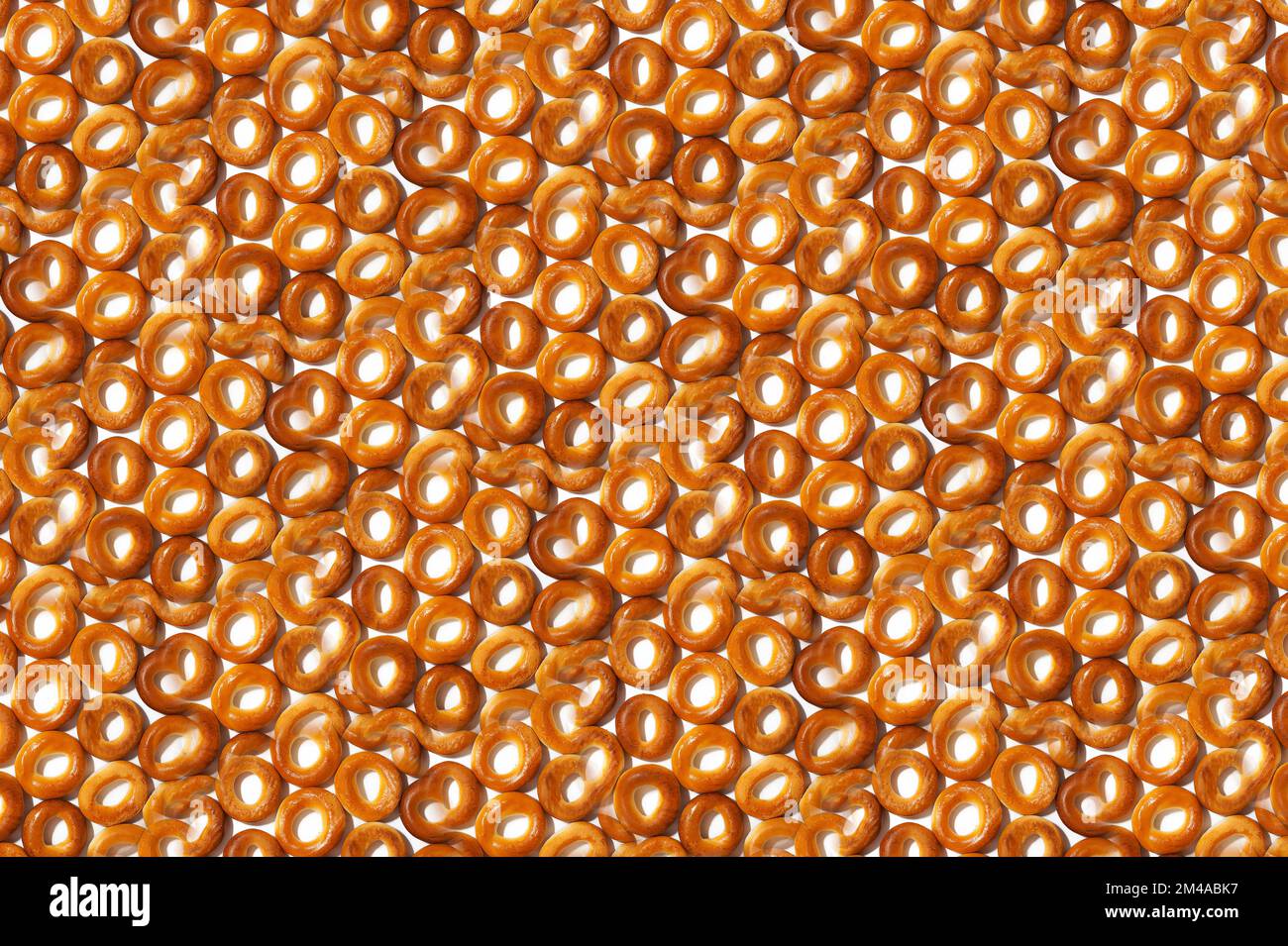 Textur von frisch gebackenen Bagels Stockfoto