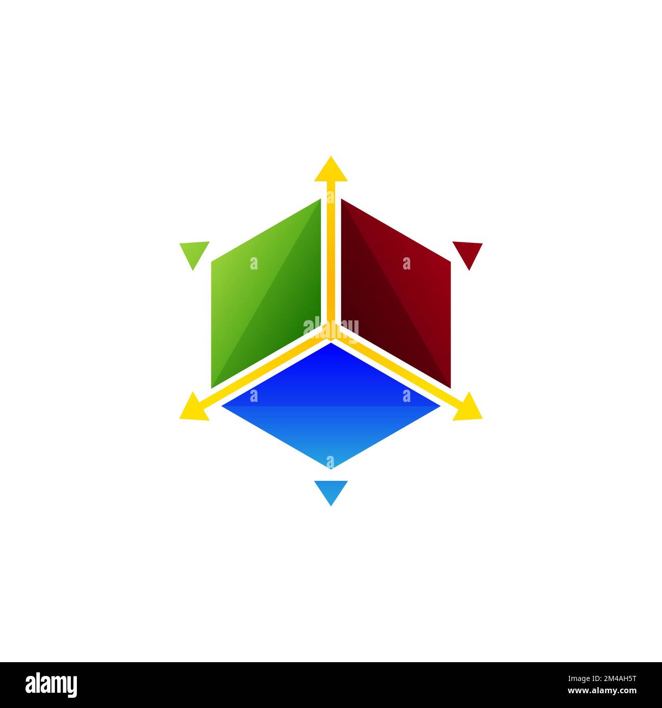 Logo-Vorlage für Vektorvektor der perspektivischen 3D-Achse. Stock Vektor