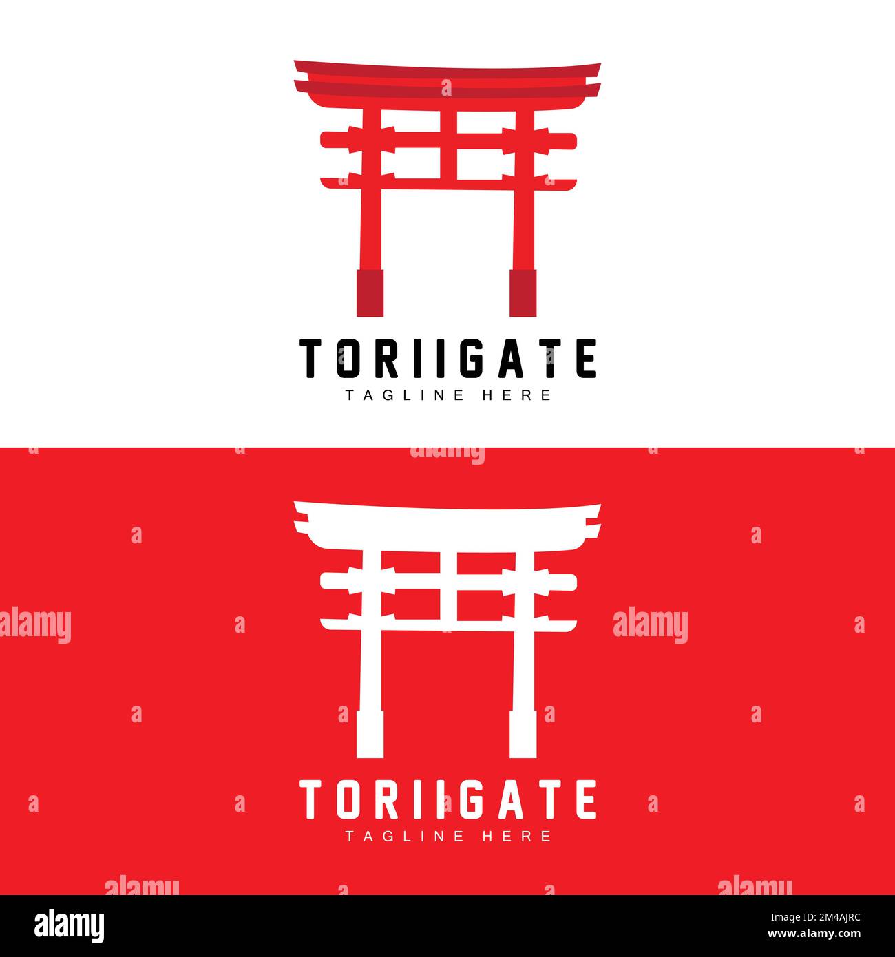 Torii Gate Logo, Japanische Geschichte Tor Symbol Vektor, Chinesische Illustration, Holzdesign Unternehmen Markenvorlage Stock Vektor