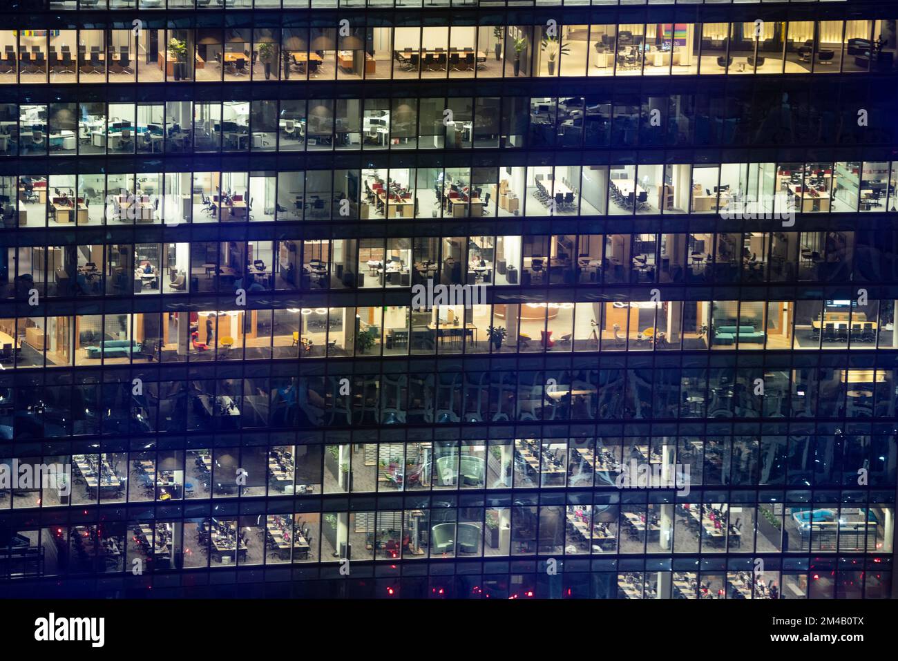 City of london bei Nacht, Blick vom leadenhall-Gebäude Stockfoto