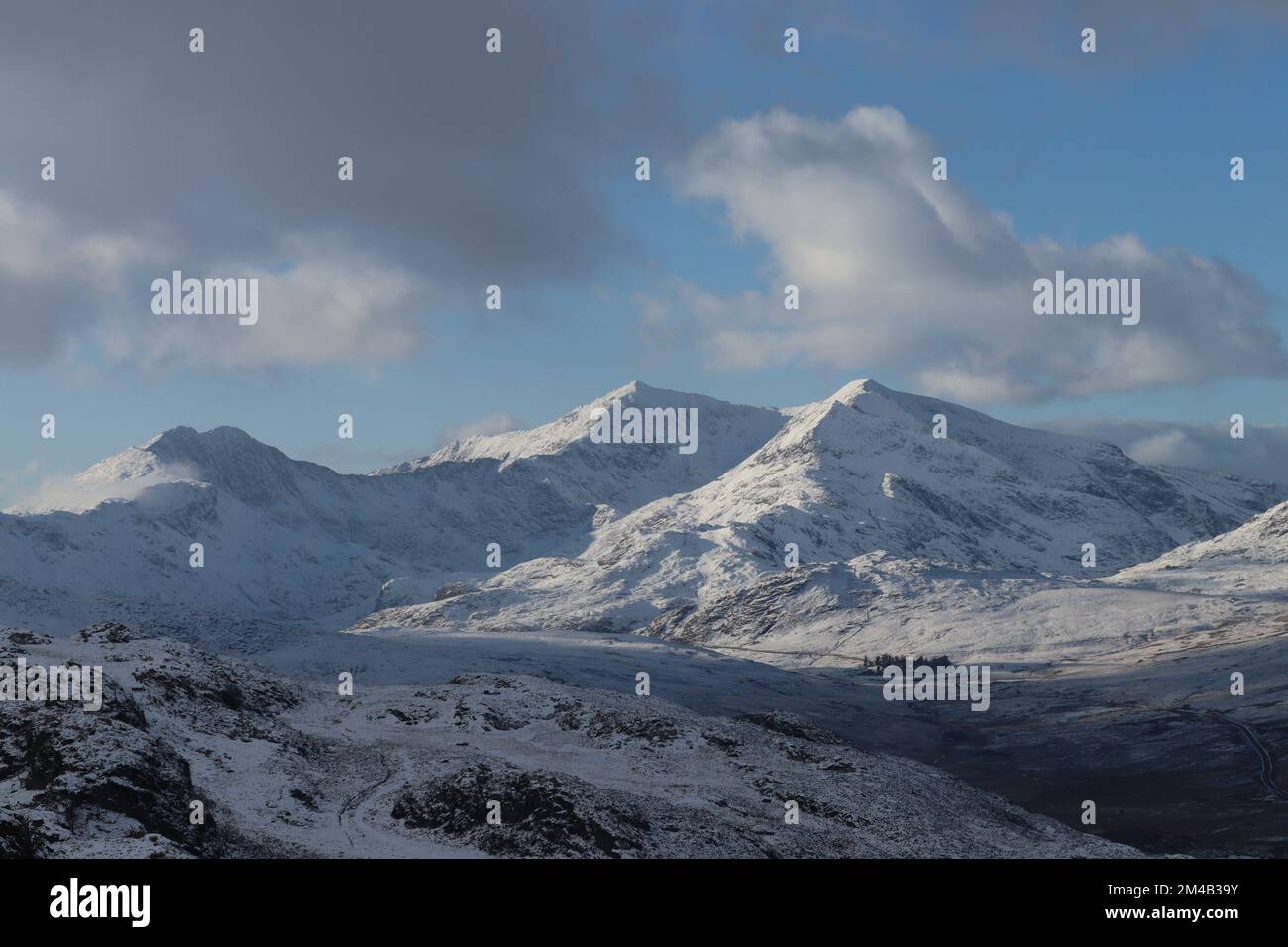 snowdonia snowdon winterwales Stockfoto