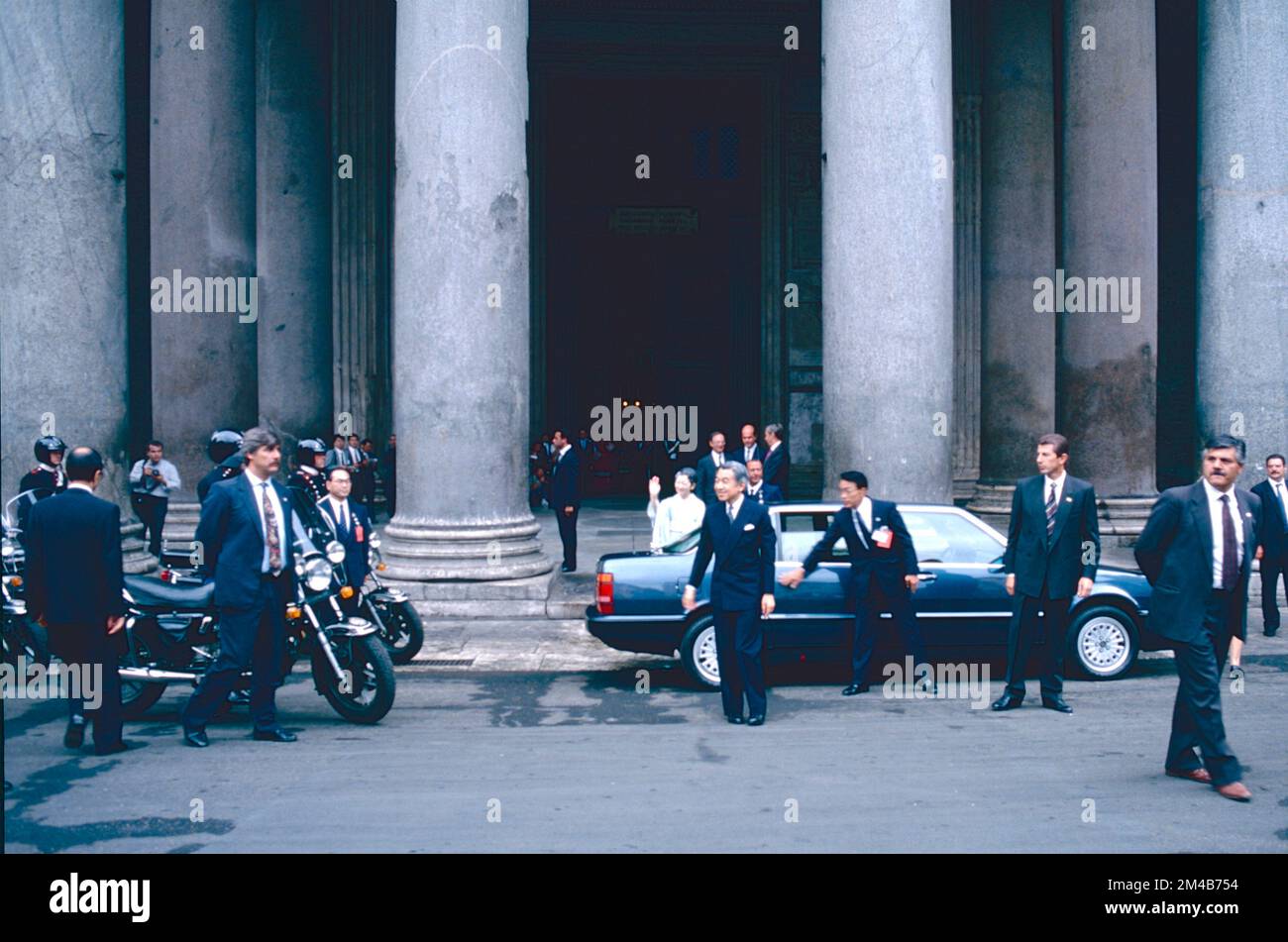 Japanischer Kaiser Akihito besucht Rom, Italien 1993 Stockfoto