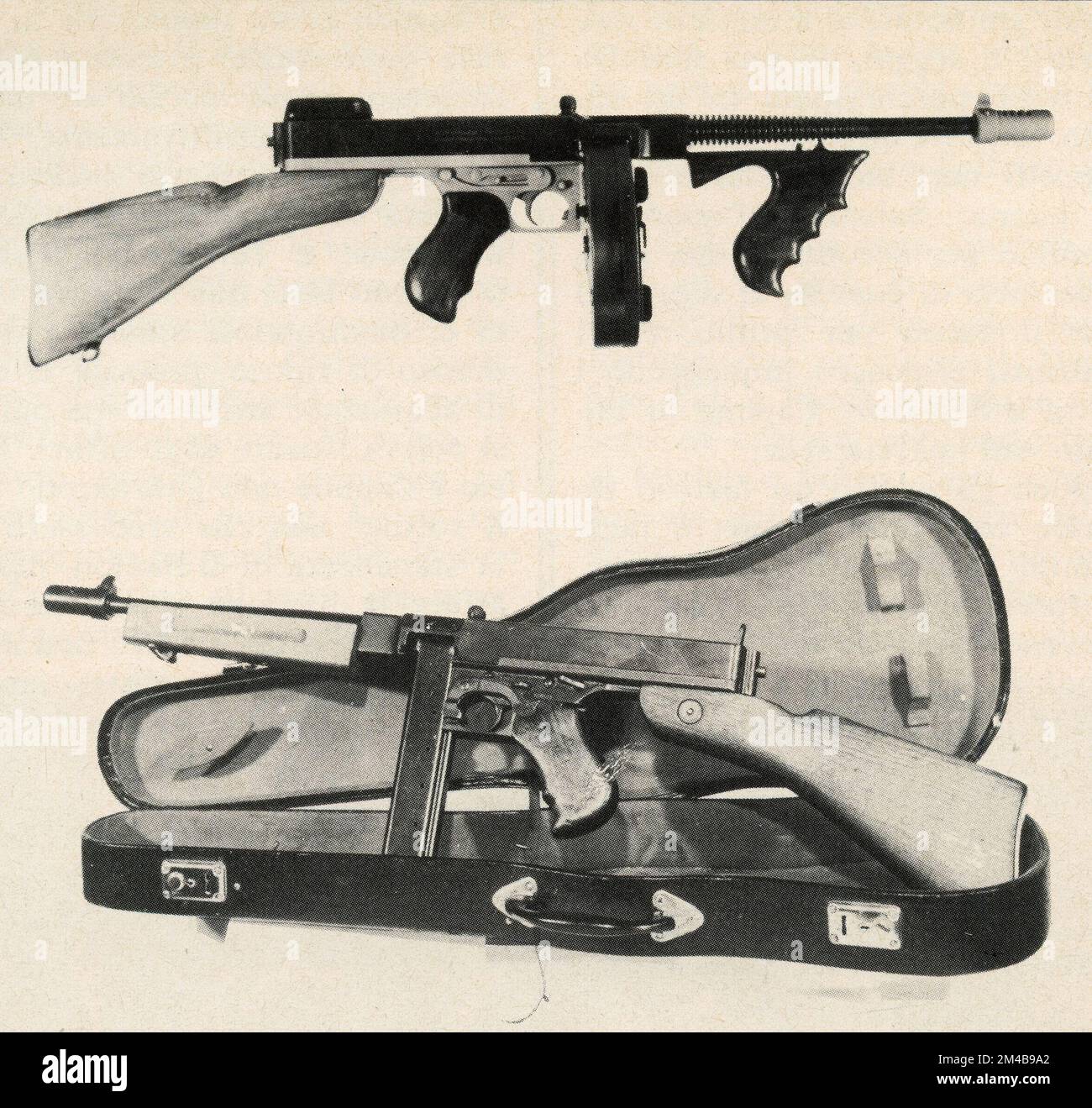 Thompson-Submaschinengewehr, versteckt im Geige-Gangster-Stil, USA 1920er Stockfoto