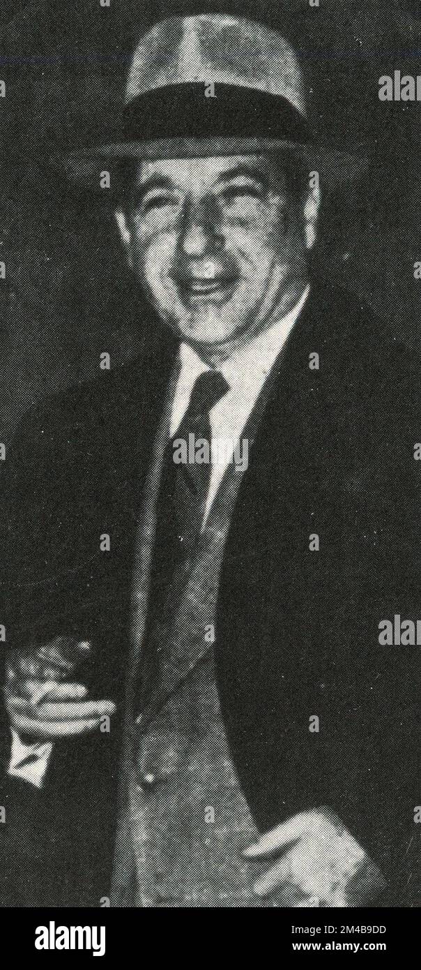 Italienisch-amerikanischer Verbrecherboss und Mafia-Mafioso Frank Costello, USA 1950er Stockfoto