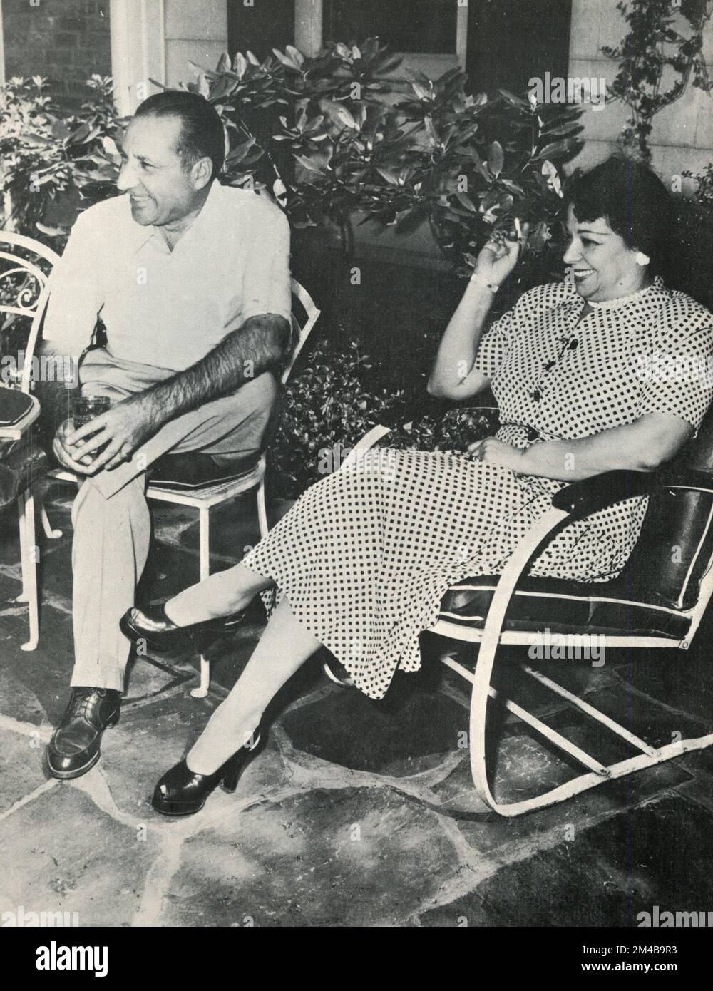 Italienisch-amerikanischer Verbrecherboss und Mafia-Mafia-Mafioso Frank Costello und seine Frau, USA 1950er Stockfoto