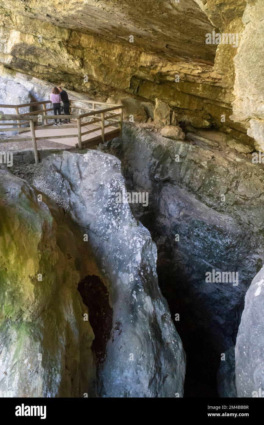 nationalpark dolomiti bellunesi: canyon des wasserfalls soffia, sospirolo, italien Stockfoto