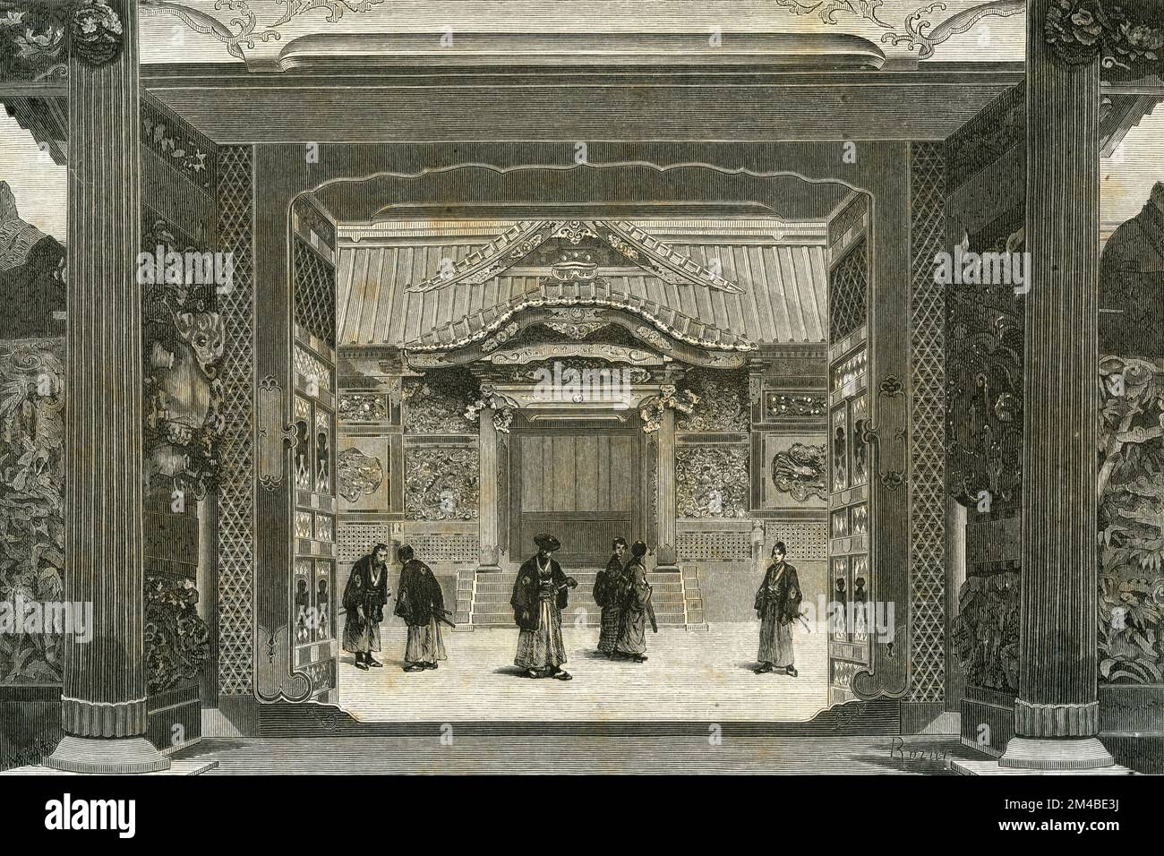 Shiba Mausoleum Imperial Scroll Gate in Yushoin: Eingang zum Innenhof, Japan, Abbildung 1871 Stockfoto