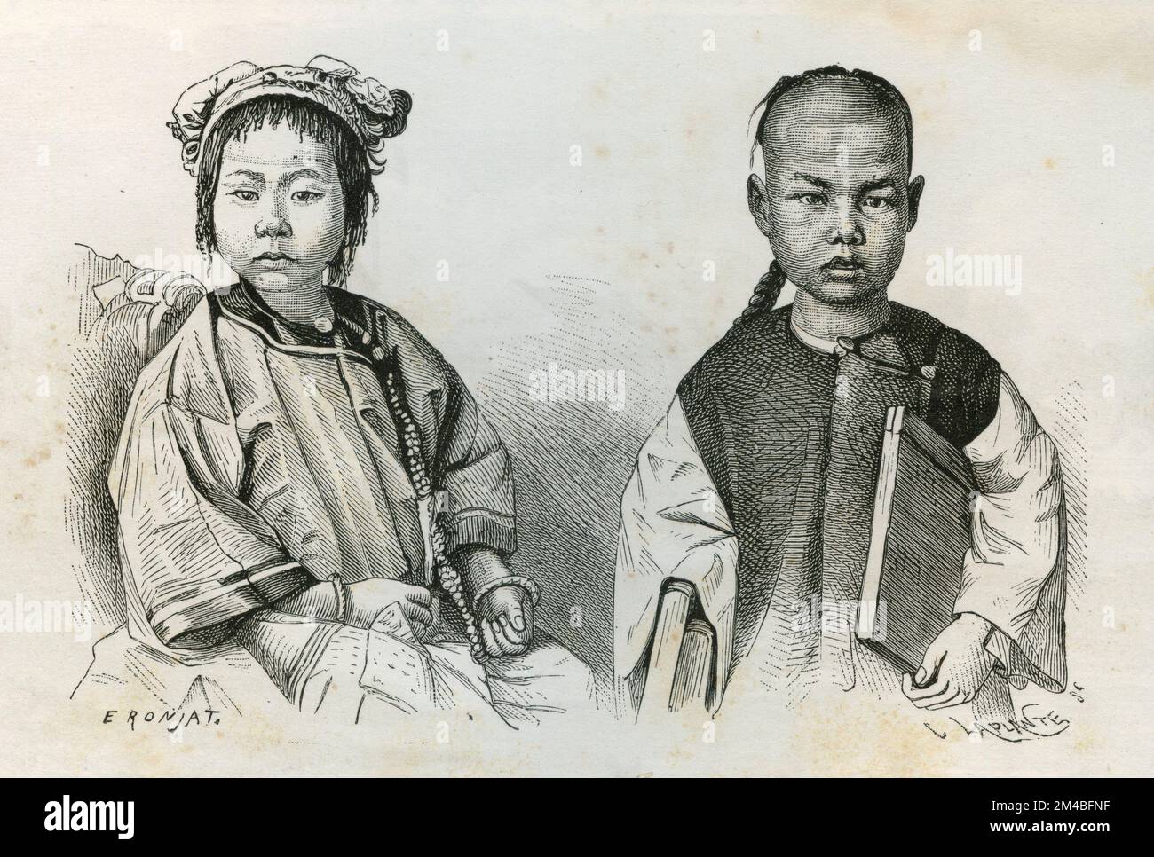 Porträt eines chinesischen Kindes, China, Abbildung 1871 Stockfoto