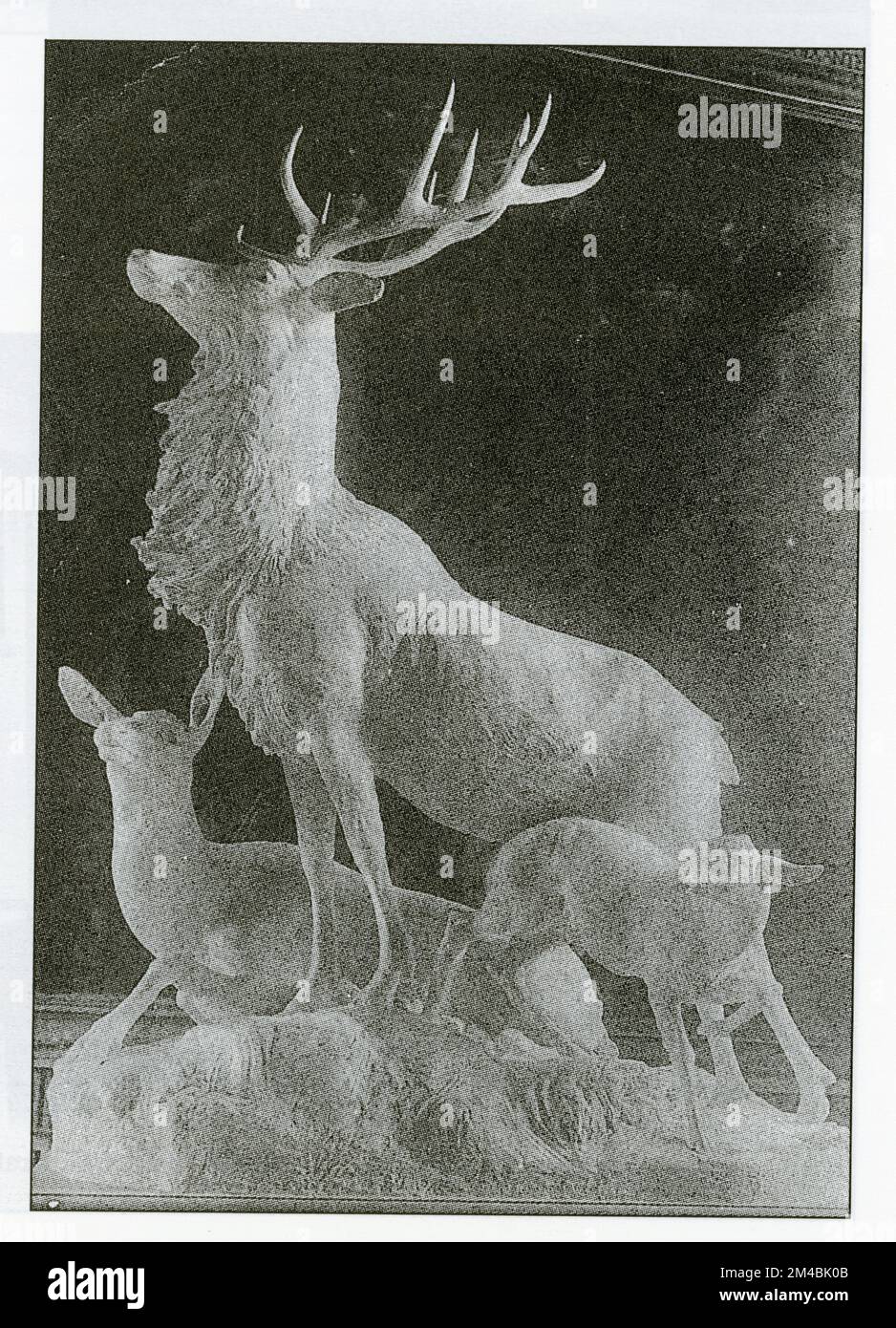 Le château de Torigni-sur-Vire. Plâtre de Arthur Le Duc, la Harde de Cerfs. Stockfoto