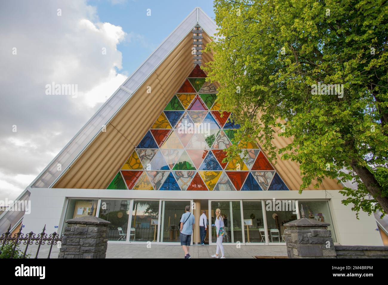 Die „Pappkathedrale“ wurde in Christchurch als temporäre Kirche errichtet, um die Kathedrale zu ersetzen, die durch das Erdbeben auf dem Latimer Platz beschädigt wurde Stockfoto